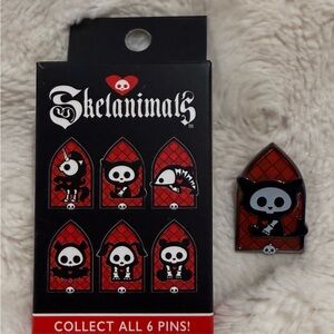 Skelanimals Stained Glass Blind Box Enamel Pin